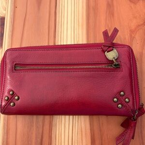 Red Lucky Brand Leather Women's Wallet
